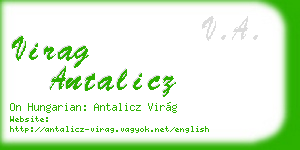 virag antalicz business card